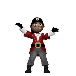 The Pirate Puppet with dark skin is the pirate puppet fully rigged for Adobe Character Animator. 