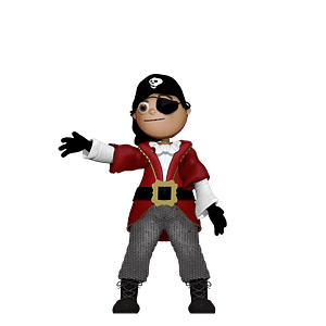 The Pirate Puppet with light skin is the pirate puppet fully rigged for Adobe Character Animator.  