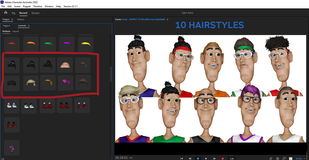 digital puppet basketball player Tyler hairstyles