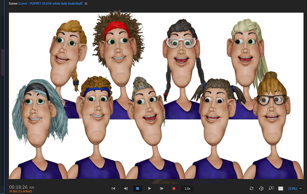 digital puppet Olivia hairstyles