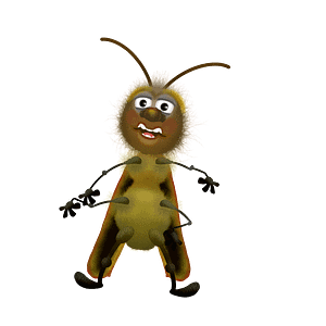 The FIREFLY PUPPET is part of a line of  silly bug characters. This digital puppet is fully rigged for Adobe Character Animator with lip sync, head and body turns, triggerable expressions and limb IK behaviors.